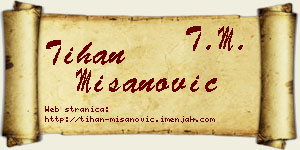 Tihan Mišanović vizit kartica